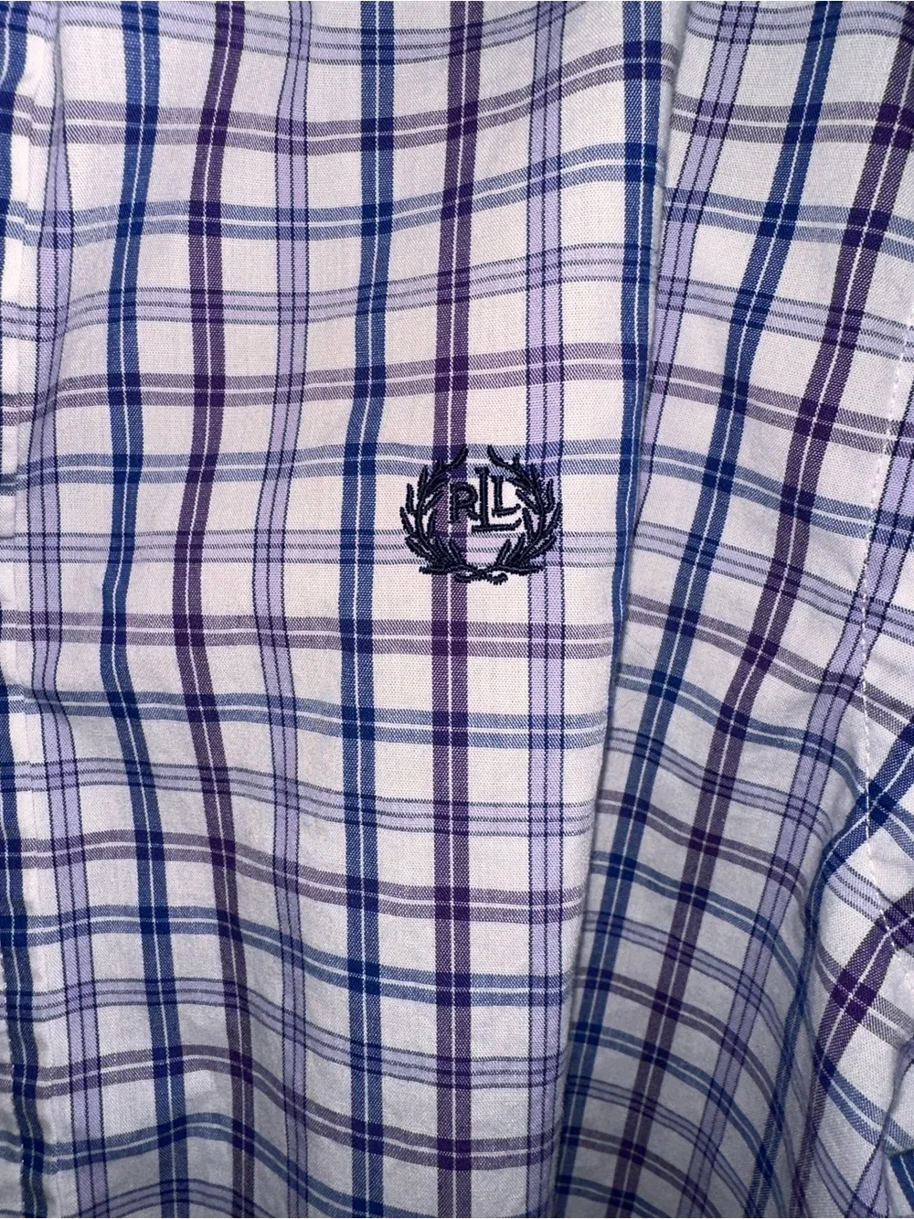 Almost New!Ralph Lauren Boys’ Blue Plaid Button-Down Shirt